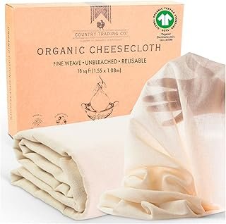 Cheesecloth for Straining – Certified Organic Cotton – Fine Reusable Unbleached Cooking Filter (Large Cut 1.5m x 1.0m)