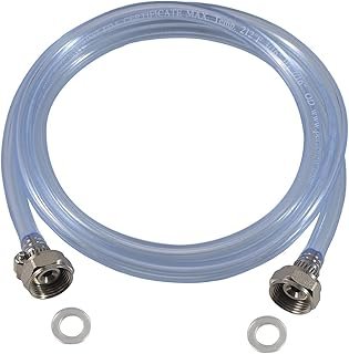 Draft Beer Line with Connectors – LUCKEG Brand Food Grade 3/16″ Beer Hose, 5ft Length with Hex Nuts Both Ends, 2 PCS Screw…