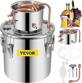 KITGARN Moonshine Still Distiller 3Gal 12L 2pot Stainless Steel Distillation Pot Copper Tube Home Brewing Kit Build-in The…