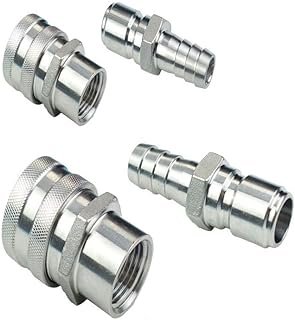 HongBoW 304 Stainless Steel Quick Disconnect Fitting Barb Hose with FPT Set. Home Brewing Mash Tun. 2 Pack (FPT Female/Bar…