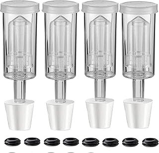 3-Piece Airlock 4 Pack with 4PCS #6 Stopper and 8PCS Grommets, Fermentation Airlock Beer Wine Kombucha Brewing Kit,Carboy …
