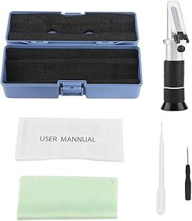 Wine Refractometer, 3 in 1 Hand Held Sugar Content Mearsuring Tool with Home Brewing Equipment for Beer Wine Fruit Sugar