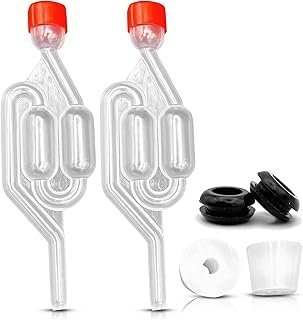 2 x Bubbler for Home Brewing – Demijohn Airlock and Bung Set, Essential Equipment for Wine Making and Cider Making
