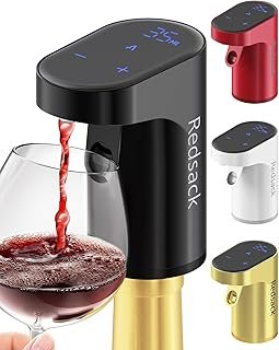 Redsack Electric Wine Decanter Pump – Rechargeable Smart Dispenser Adjustable 1-999ml, Precise Pouring for Wine、Whisky、Liq…