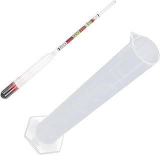 BIUDECO Hydrometer Starter Kit for Home Brewing Triple Scale Hydrometer Test Jar Accurate Alcohol Measurement Tools for Wi…