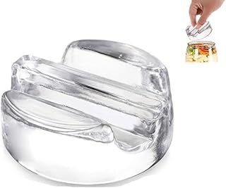 DACUAN Fermentation Weights Lid,Heavy glass fermenting weights with handles for wide mouth Mason jars, Double wide mouth p…