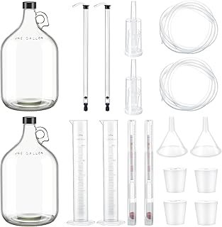 Ziliny 2 Set Mead Making Kit Complete for Home Brewing Starter Sets Includes 1 Gallon Glass Carboy, Auto Siphon, Hydromete…
