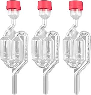 Lyvixora 3 Sets Twin Bubble Fermentation Airlock – Premium Brewing Airlocks for Home Beer, Wine & Pickle Making, with Non-…