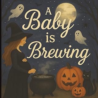 A Baby is Brewing: Baby Shower Guest Book: Memory Party Keepsake Halloween Themed Book with Pumpkins and Ghosts for Parent…